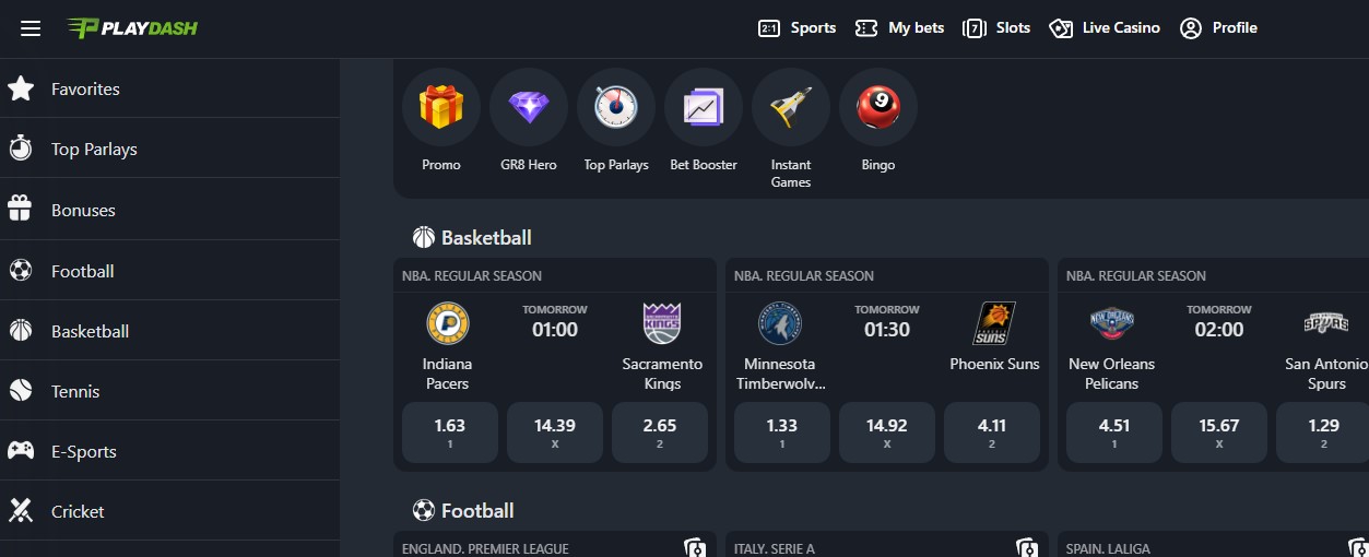 Interface view of PlayDash casino featuring live game shows on a growing Malaysian platform